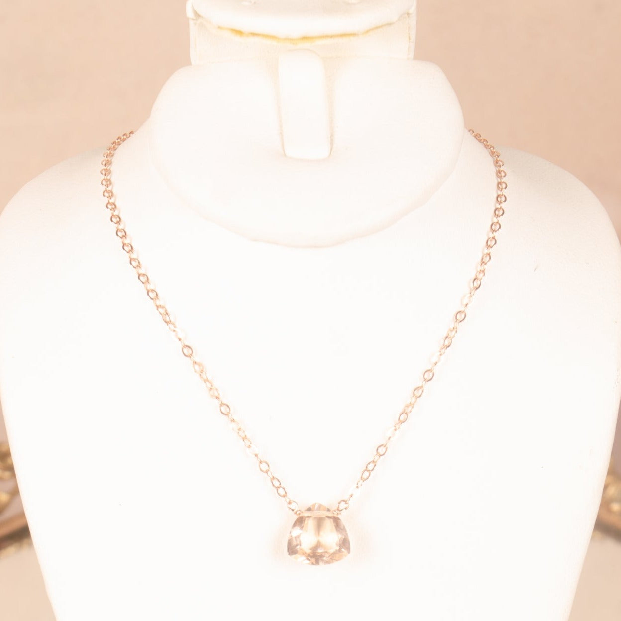 Floating Morganite Quartz Choker