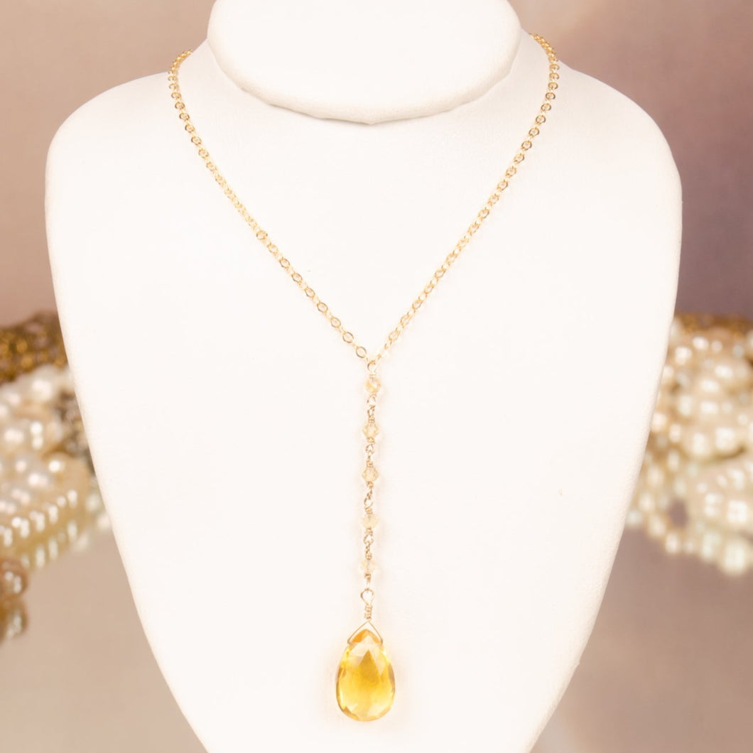 Citrine Rosary Lariat