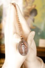 Vintage Italian Miraculous Medal on 14k Rose Gold-filled Chain