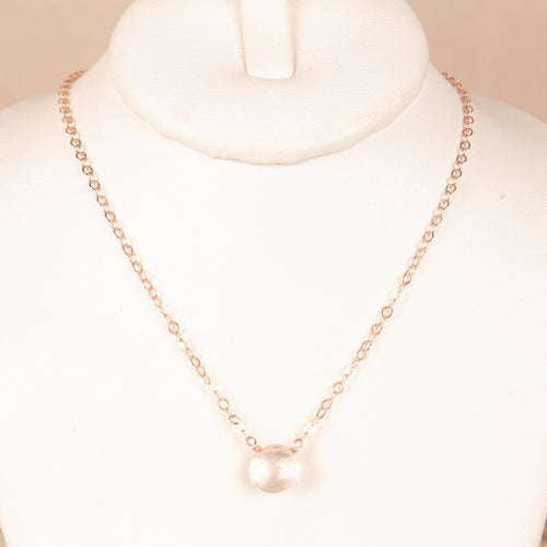 Floating Rose Quartz Choker