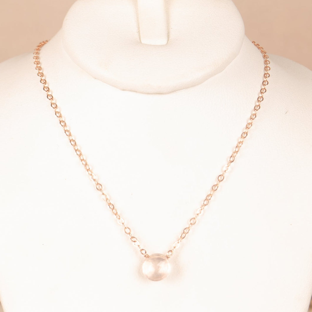 Floating Rose Quartz Choker