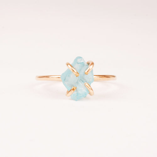 Raw Blue Apatite Ring