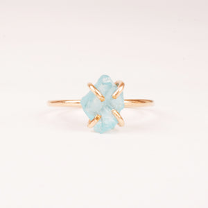 Raw Blue Apatite Ring