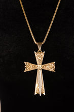 Vintage Oversized Floral Brass Cross