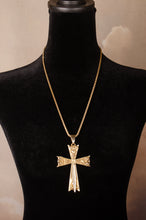 Vintage Oversized Floral Brass Cross