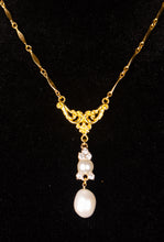 Upcycled Brass Baroque Pearl Lariat