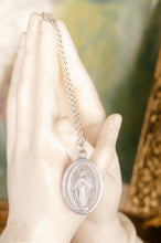 Vintage Italian Miraculous Medal in Silver