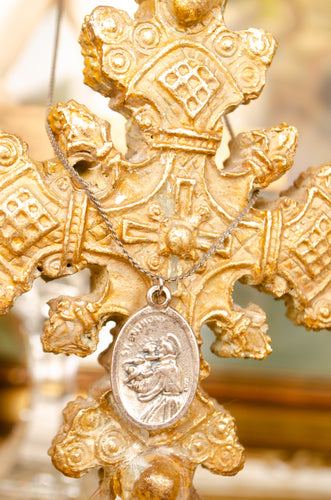 Vintage Italian St. Anthony/St. Francis Pray For Us Pendant