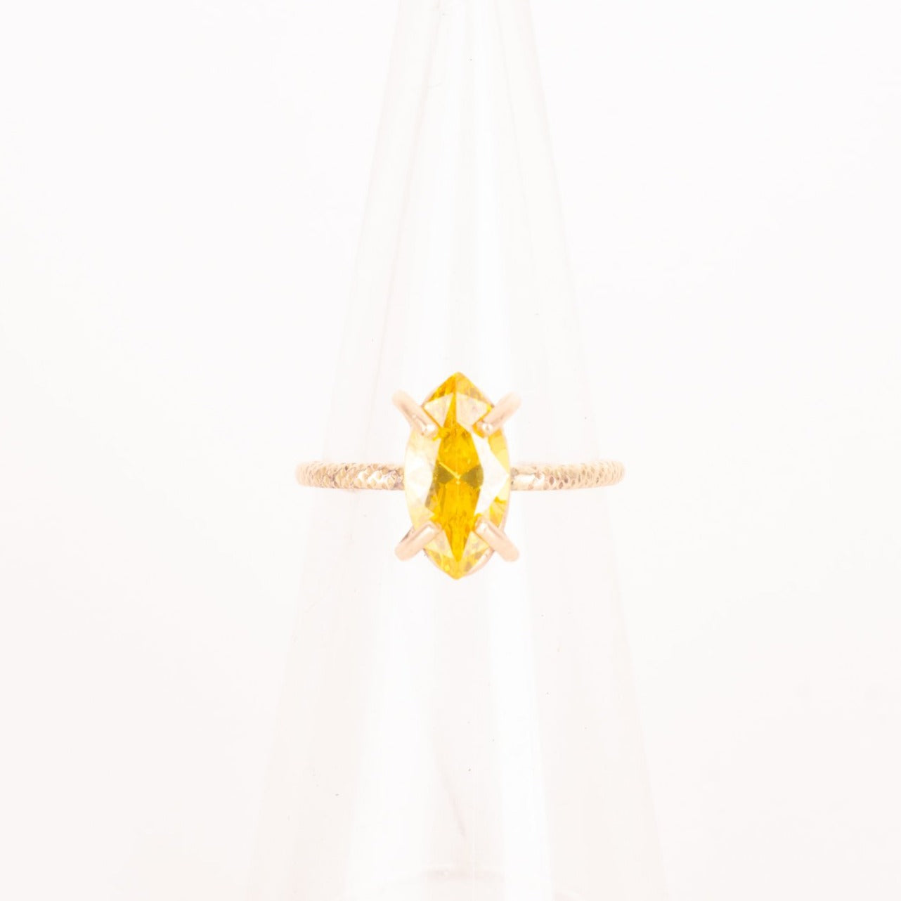 Pear Shaped Cognac Zircon Ring, Yellow Gold – Jens Hansen NZ